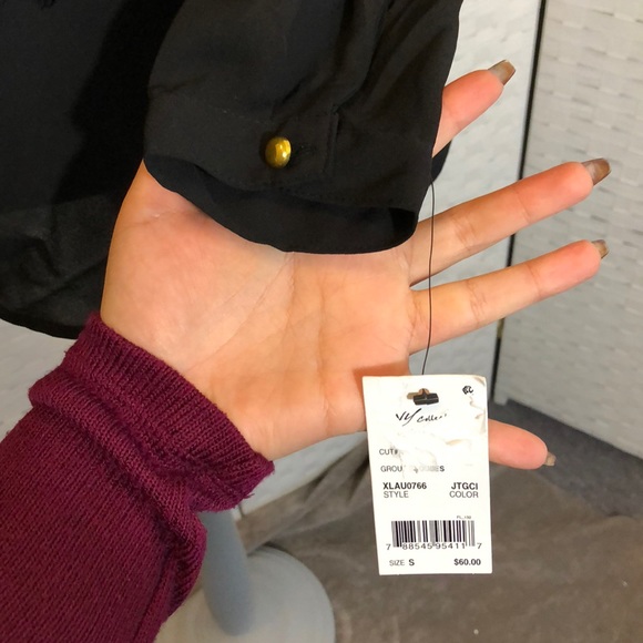 NWT NY Collection blouse w/eyelash lace Sz S - Picture 5 of 5